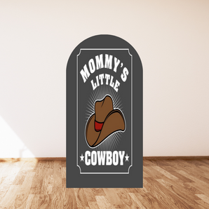 Mocsicka Mommy's Little Cowboy Double-printed Arch Cover Backdrop for Baby Shower Party