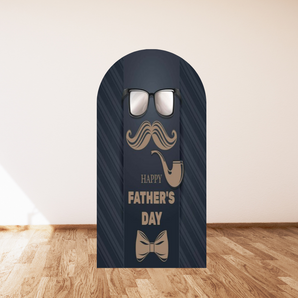 Mocsicka Black Happy Father's Day Double-printed Arch Cover Backdrop