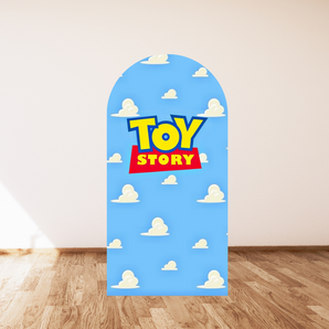 Mocsicka Blue Sky and White Clouds Toy Story Double-printed Arch Cover Backdrop