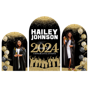 Mocsicka Customized Personal Graduation Party Double-printed Chiara Cover Backdrop