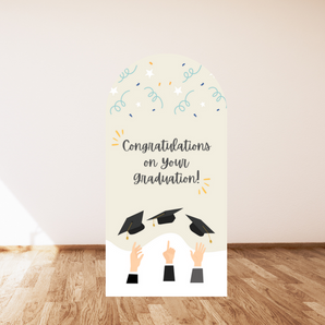 Mocsicka Congratulations on Your Graduation Double-printed Arch Cover Backdrop