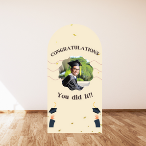 Mocsicka Custom Photo Congratulations You Did it Double-printed Arch Cover Backdrop