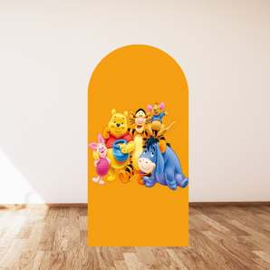 Mocsicka Winnie the Pooh Double-printed Arch Cover Backdrop for Party Decoration