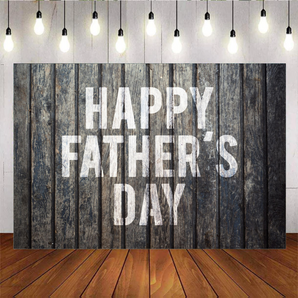 Mocsicka Gray Wooden Board Happy Father's Day Backdrop