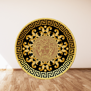 Mocsicka Luxury Gold And Floral Vintage Versace Round Cover For Party Decoration