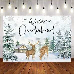 Mocsicka Baby Shower White Winter Onederland Background