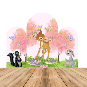 Mocsicka Bambi Double-printed Arch Cover Backdrop for Birthday Party