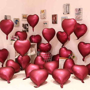 Mocsicka 18 inch Aluminum Film Heart-shaped Balloon Set of 10Pcs