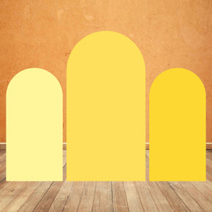 Mocsicka Solid Yellow Series Double-printed Chiara Cover Backdrop for Party Decoration