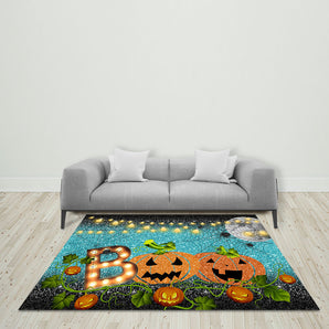 Mocsicka Boo Pumpkin Ployester Floor for Halloween Party Decoration