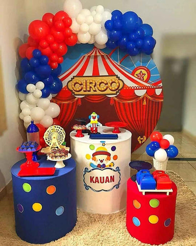 Mocsicka Circo Birthday Round cover and Cylinder Cover Kit for Party Decoration