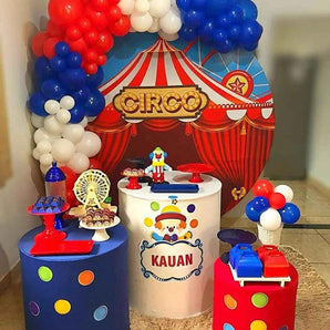 Mocsicka Circo Birthday Round cover and Cylinder Cover Kit for Party Decoration