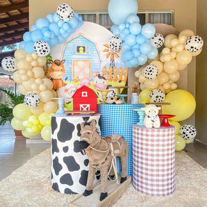 Mocsicka Farm Theme Round cover and Cylinder Cover Kit for Birthday Party Decoration-Mocsicka Party
