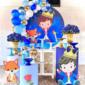 Mocsicka Little Prince and Fox Round cover and Cylinder Cover Kit for Birthday Party Decoration