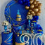 Mocsicka Blue Gold Border Pattern Round cover and Cylinder Cover Kit for Birthday Party Decoration-Mocsicka Party