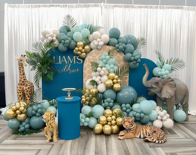 Mocsicka Double-printed Animal Theme Chiara Cover Backdrop for Birthday Party Decoration
