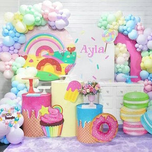 Mocsicka Dessert Theme Round cover and Cylinder Cover Kit for Birthday Party Decoration-Mocsicka Party