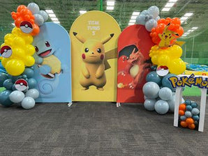 Mocsicka Pokémon Pikachu Double-printed Arch Cover Backdrop for Birthday Party