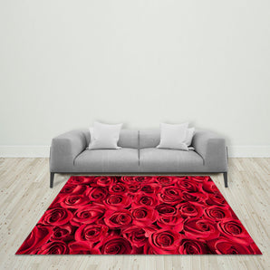 Mocsicka Red Rose Ployester Floor for Wedding Party Decoration
