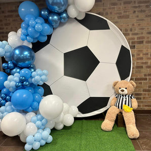 Mocsicka Football 3D Soccer Birthday Party Round Backdrop Cover