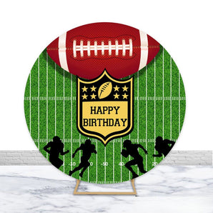 Mocsicka American Football Round Backdrop Cover for Birthday Party Decoration