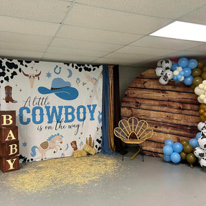 Mocsicka A Little Cowboy is on the Way Baby Shower Party Backdrop