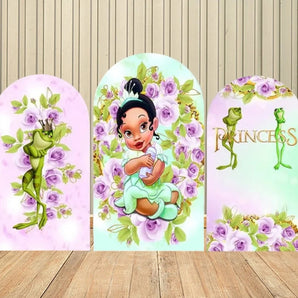 Mocsicka Princess and the Frog Double-printed Arch Cover Backdrop for Party Decoration