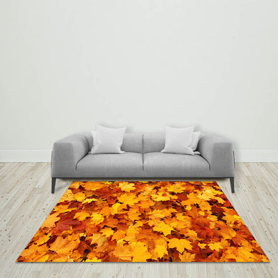 Mocsicka Autumn Maple Leaves Ployester Floor for Party Decoration