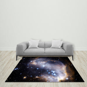 Mocsicka Universe Space Galaxy Ployester Floor for Party Decoration