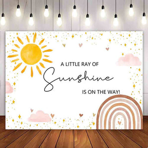 [Clearance] Mocsicka A Little Ray of Sunshine is on the way Baby Shower Party Backdrop
