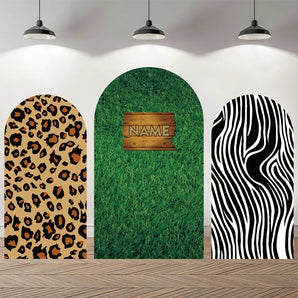 Mocsicka Safari Birthdat Party Double-printed Chiara Arch Cover Backdrop