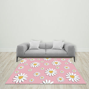 Mocsicka Daisy Flower Yellow Heart Ployester Floor for Party Decoration