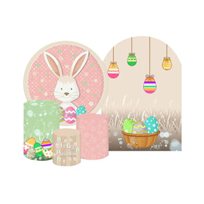 Mocsicka Easter Cotton Fabric 5pcs Party Decoration Covers Kit