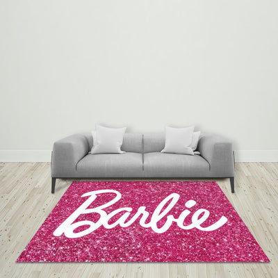 Mocsicka Glitter Pink Barbie Theme Ployester Floor for Party Decoration