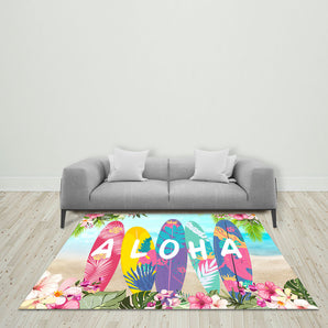 Mocsicka Aloha Theme Ployester Floor for Birthday Party Decoration