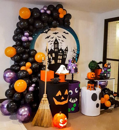 Mocsicka Halloween Theme Round cover and Cylinder Cover Kit for Party Decoration