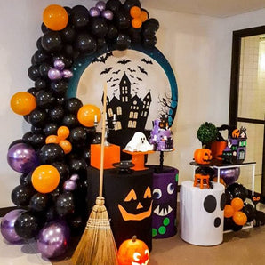 Mocsicka Halloween Theme Round cover and Cylinder Cover Kit for Party Decoration