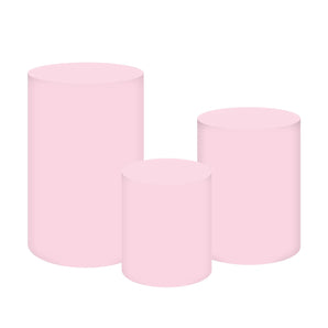 Mocsicka Light Pink Cotton Fabric 3pcs Cylinder Cover