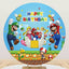 Mocsicka Kids Birthday Party Cartoon Theme Round Cover Backdrops