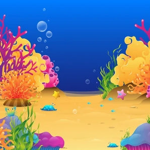 Mocsicka Undersea Golden Beach Ployester Floor for Birthday Party Decoration