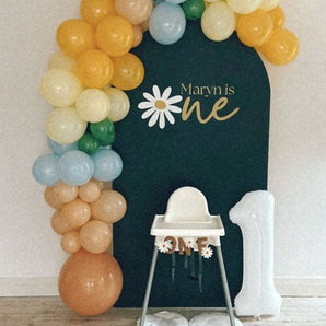 Mocsicka Dark Green Daisy Baby is one Double-printed Arch Cover Backdrop