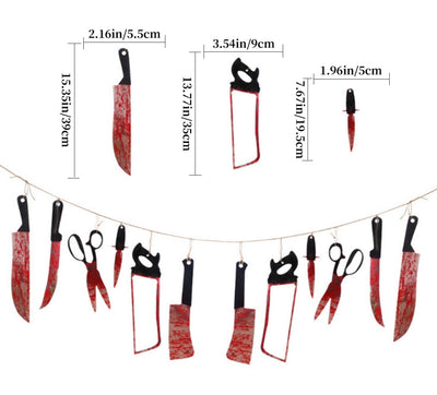 Mocsicka Halloween Bloody Weapon Banner Party Decoration
