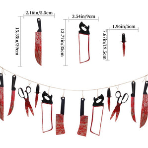 Mocsicka Halloween Bloody Weapon Banner Party Decoration