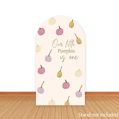 Mocsicka Our Little Pumpkin is One Birthday Double-printed Arch Cover Backdrop