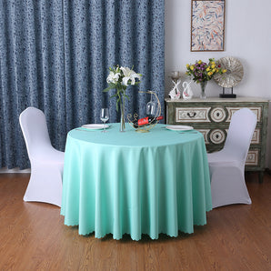 Mocsicka 10ft Tiffany Blue Seamless Polyester Round Tablecloth