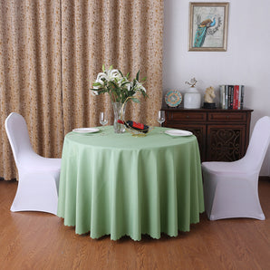 Mocsicka 10ft Lemon Green Seamless Polyester Round Tablecloth