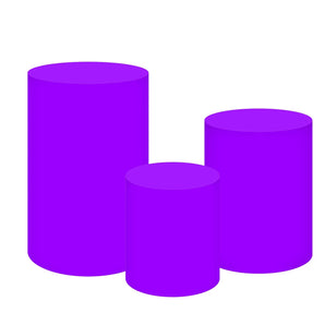Mocsicka Pure Purple Cotton Fabric 3pcs Cylinder Cover
