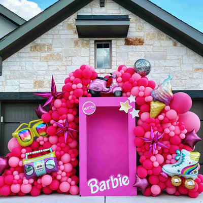 Mocsicka Barbie Pink Photo Booth  Party Decoration Accessories