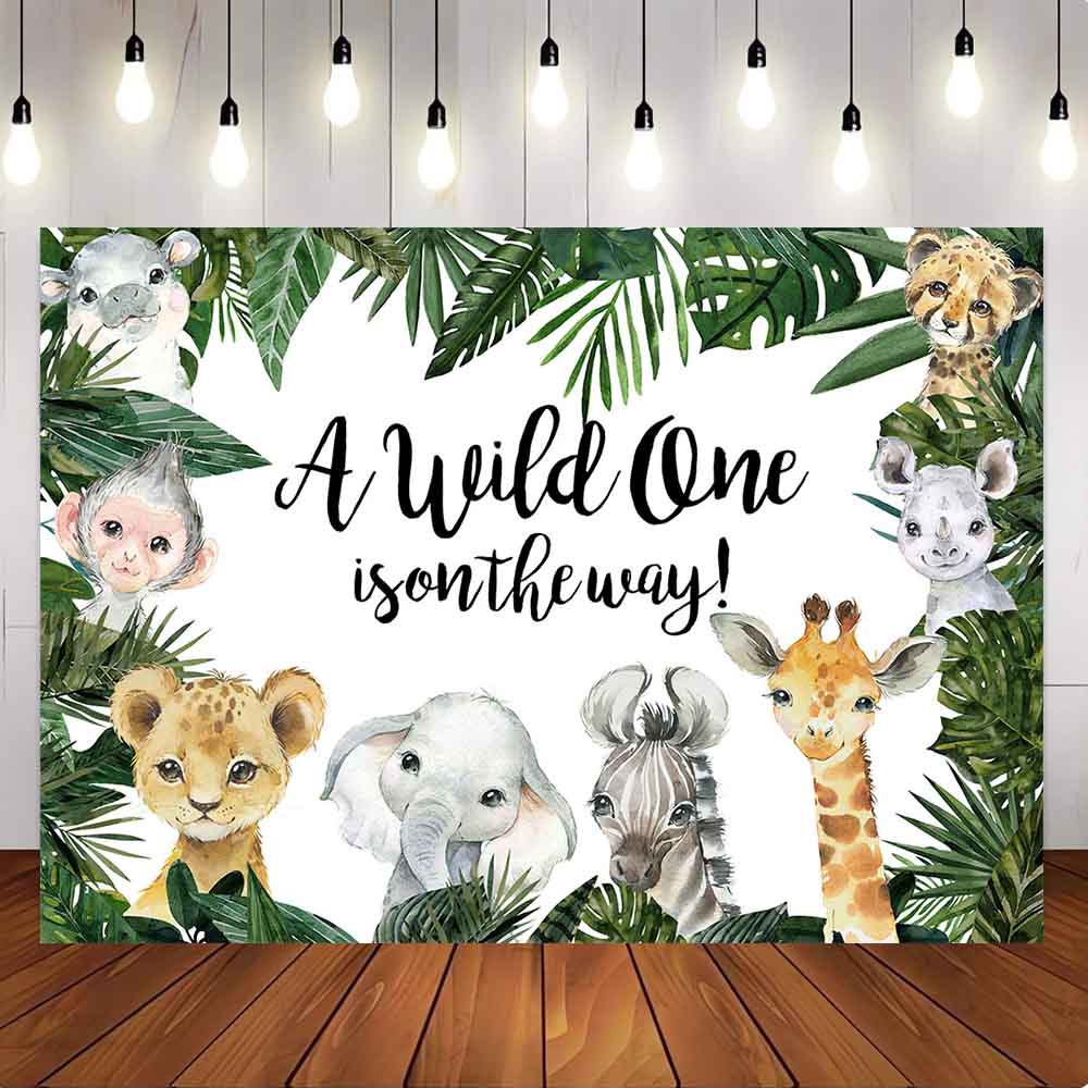 [Only Ship To U.S] Mocsicka A Wild One is on the Way Baby Shower Party Backdrop-Mocsicka Party