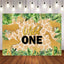 [Only Ship To U.S] Mocsicka Gold Animals Plam Leaves Wild One Happy Birthday Backdrop-Mocsicka Party
